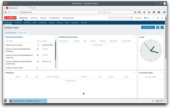 Zabbix, the third-party software receiving the data
