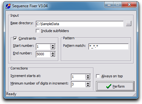Sequence Fixer Screenshot